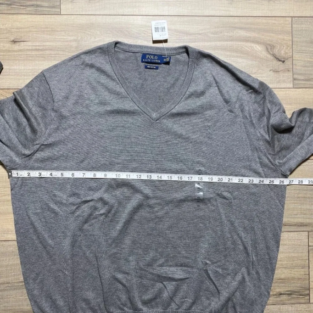 Polo Ralph Lauren Men’s Pima Cotton V-Neck‎ Long Sleeve Sweater Gray Size XXL